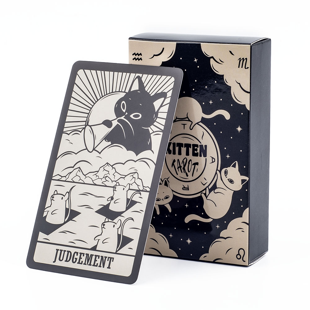 Tarot Deck With Guidebook - Kitten Tarot Deck 78 buah lucu