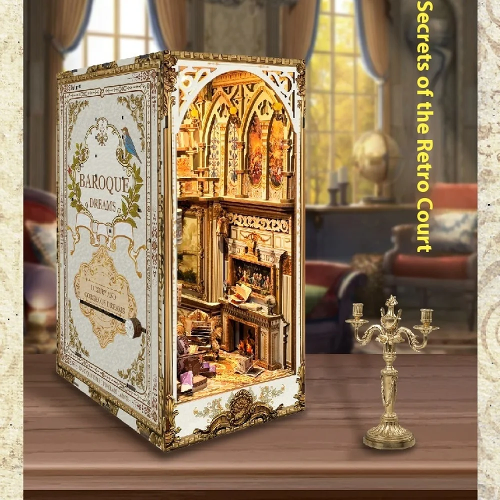Diy Wooden Book Nook Kit Shelf Insert - Diy rak buku kayu Nook masukkan