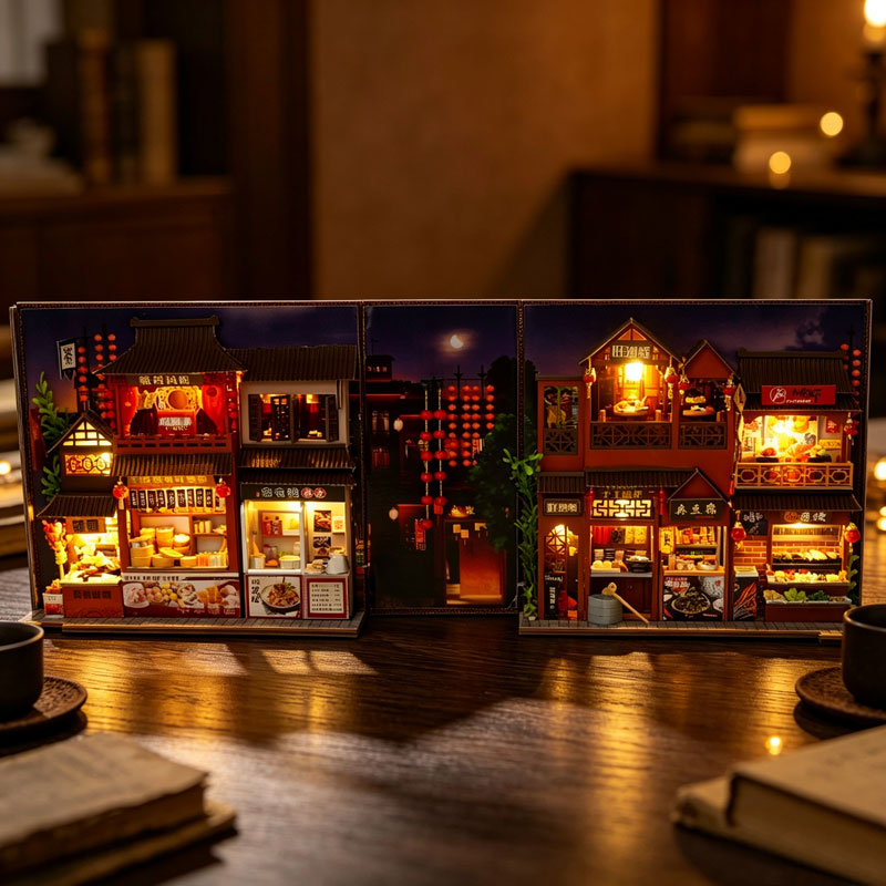 Diy Wooden Book Nook Kit Shelf Insert - Rak Buku Miniatur Kayu Buatan Sendiri,