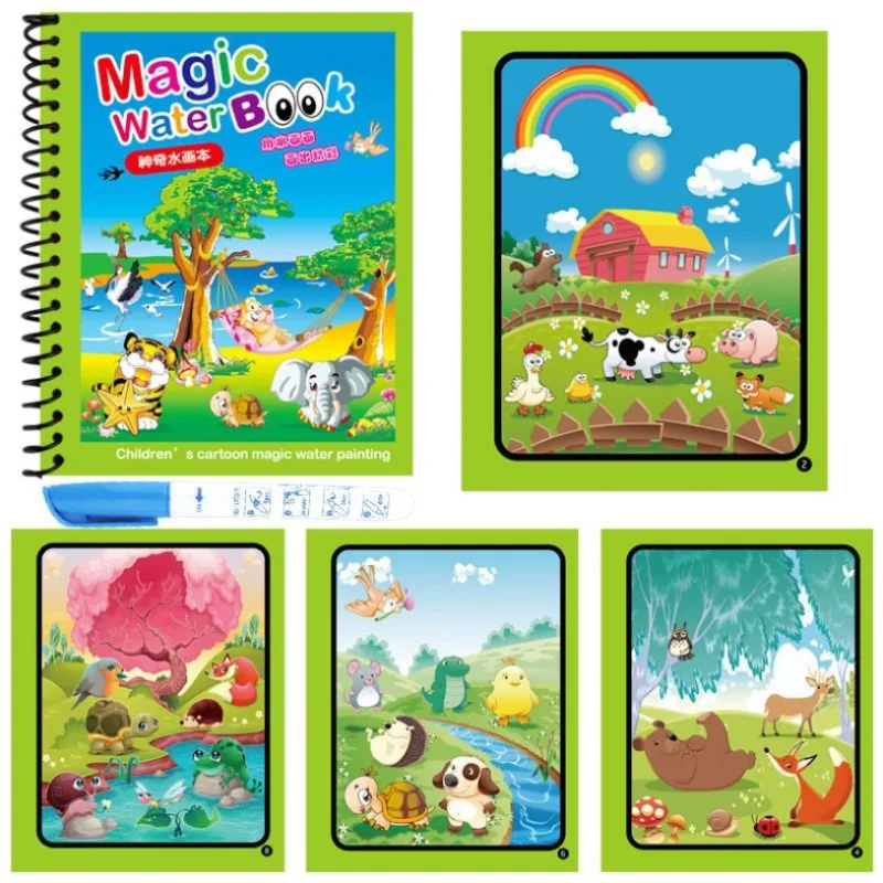 Reusable Water Magic Coloring Book - 1 buah buku air ajaib dapat