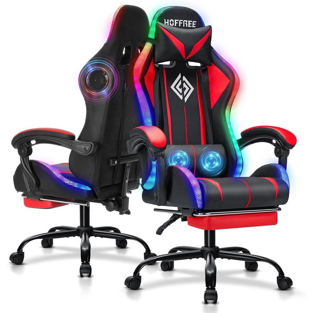Music - Kursi Gaming RGB dengan Speaker Bluetooth