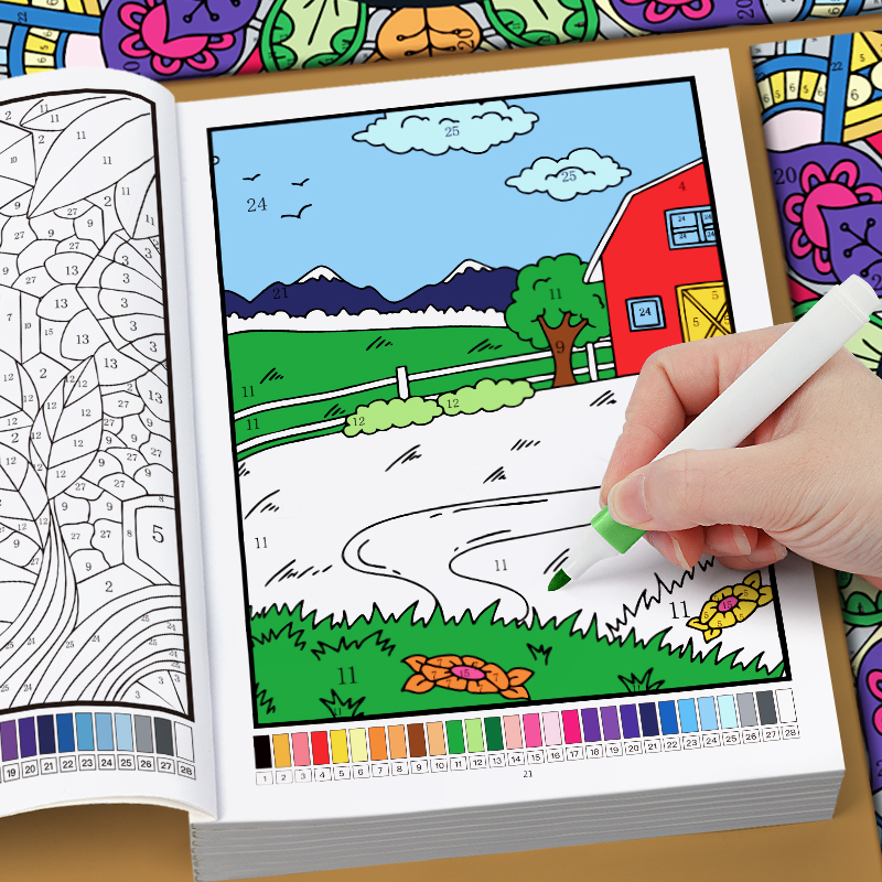 Buku Mewarnai dengan Angka unt - Adult Coloring Book Stress Relief ulasan dan harga