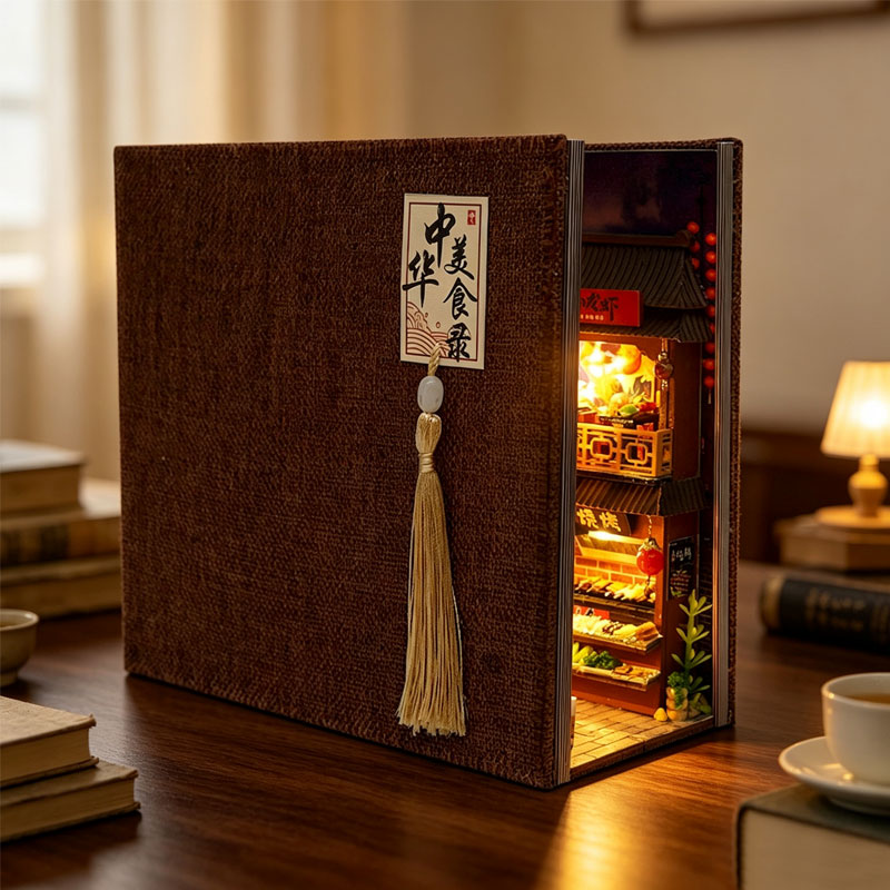 Rak Buku Miniatur Kayu Buatan  - Diy Wooden Book Nook Kit Shelf Insert ulasan dan harga