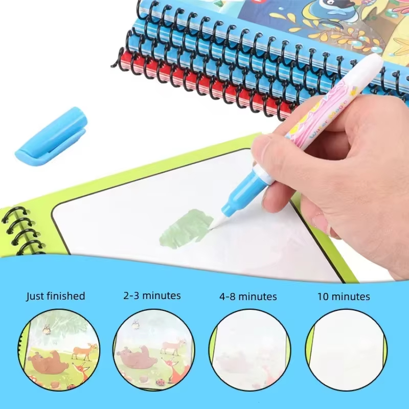 Buku Gambar Ajaib Air Kartun d - Reusable Water Magic Coloring Book ulasan dan harga