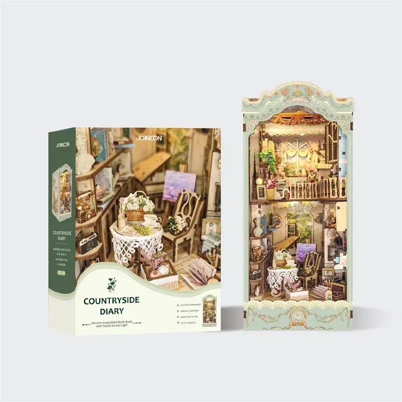Kit Miniatur Rak Buku DIY Kayu - Diy Wooden Book Nook Kit Shelf Insert ulasan dan harga