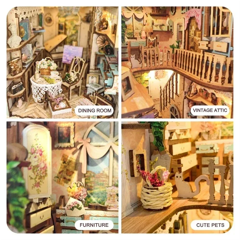 Kit Miniatur Rak Buku DIY Kayu - Diy Wooden Book Nook Kit Shelf Insert ulasan dan harga
